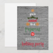 Kerstfeestdag Pajamas en Pancakes Family Party Kaart (Voorkant / Achterkant)