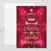 Kerstfeestdag Pajamas en Pancakes Family Party Kaart (Voorkant / Achterkant)