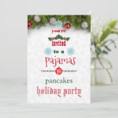 Kerstfeestdag Pajamas en Pancakes Family Party Kaart (Staand voorkant)