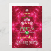 Kerstfeestdag Pajamas en Pancakes Family Party Kaart (Voorkant / Achterkant)