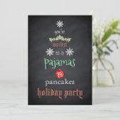 Kerstfeestdag Pajamas en Pancakes Family Party Kaart (Staand voorkant)