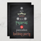Kerstfeestdag Pajamas en Pancakes Family Party Kaart (Voorkant / Achterkant)