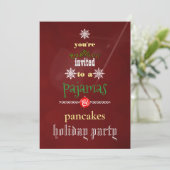 Kerstfeestdag Pajamas en Pancakes Family Party Kaart (Staand voorkant)