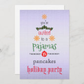 Kerstfeestdag Pajamas en Pancakes Family Party Kaart (Voorkant / Achterkant)