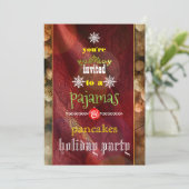 Kerstfeestdag Pajamas en Pancakes Family Party Kaart (Staand voorkant)