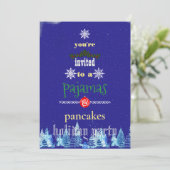 Kerstfeestdag Pajamas en Pancakes Family Party Kaart (Staand voorkant)