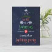 Kerstfeestdag Pajamas en Pancakes Family Party Kaart (Staand voorkant)