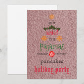 Kerstfeestdag Pajamas en Pancakes Family Party Kaart (Voorkant / Achterkant)