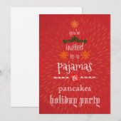 Kerstfeestdag Pajamas en Pancakes Family Party Kaart (Voorkant / Achterkant)