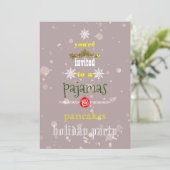 Kerstfeestdag Pajamas en Pancakes Family Party Kaart (Staand voorkant)