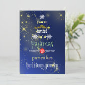Kerstfeestdag Pajamas en Pancakes Family Party Kaart (Staand voorkant)