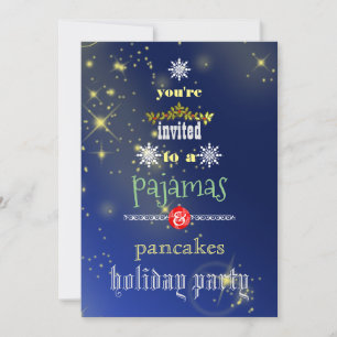 Kerstfeestdag Pajamas en Pancakes Family Party Kaart