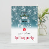 Kerstfeestdag Pajamas en Pancakes Family Party Kaart (Staand voorkant)