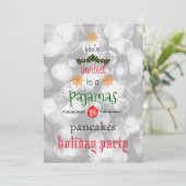 Kerstfeestdag Pajamas en Pancakes Family Party Kaart (Staand voorkant)