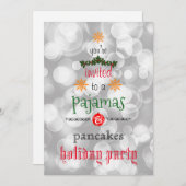 Kerstfeestdag Pajamas en Pancakes Family Party Kaart (Voorkant / Achterkant)