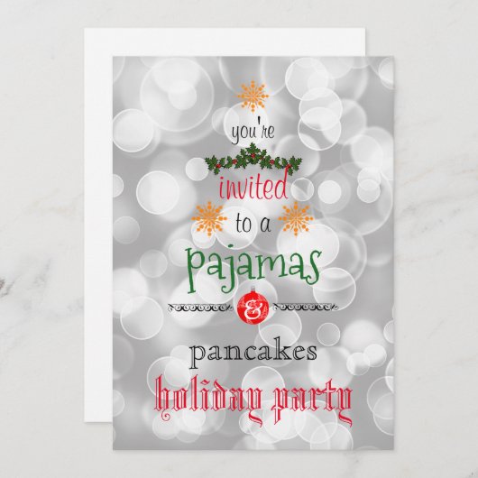 Kerstfeestdag Pajamas en Pancakes Family Party Kaart (Voorkant / Achterkant)
