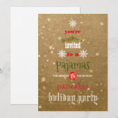 Kerstfeestdag Pajamas en Pancakes Family Party Kaart (Voorkant / Achterkant)