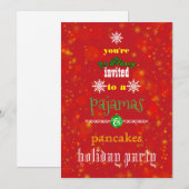Kerstfeestdag Pajamas en Pancakes Family Party Kaart (Voorkant / Achterkant)