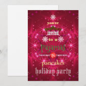 Kerstfeestdag Pajamas en Pancakes Family Party Kaart (Voorkant / Achterkant)