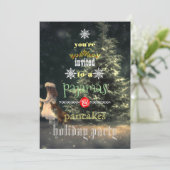 Kerstfeestdag Pajamas en Pancakes Family Party Kaart (Staand voorkant)