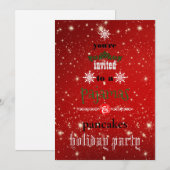 Kerstfeestdag Pajamas en Pancakes Family Party Kaart (Voorkant / Achterkant)