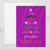 Kerstfeestdag Pajamas en Pancakes Family Party Kaart (Voorkant / Achterkant)