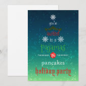 Kerstfeestdag Pajamas en Pancakes Family Party Kaart (Voorkant / Achterkant)
