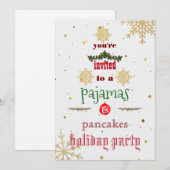 Kerstfeestdag Pajamas en Pancakes Family Party Kaart (Voorkant / Achterkant)