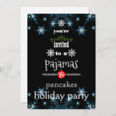 Kerstfeestdag Pajamas en Pancakes Family Party Kaart (Voorkant / Achterkant)
