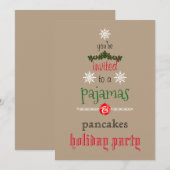 Kerstfeestdag Pajamas en Pancakes Family Party Kaart (Voorkant / Achterkant)