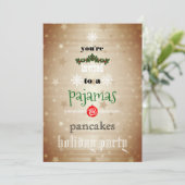 Kerstfeestdag Pajamas en Pancakes Family Party Kaart (Staand voorkant)