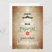 Kerstfeestdag Pajamas en Pancakes Family Party Kaart (Voorkant / Achterkant)