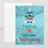 Kerstfeestdag Pajamas en Pancakes Family Party Kaart (Voorkant / Achterkant)