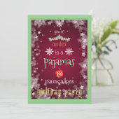 Kerstfeestdag Pajamas en Pancakes Family Party Kaart (Staand voorkant)