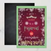 Kerstfeestdag Pajamas en Pancakes Family Party Kaart (Voorkant / Achterkant)