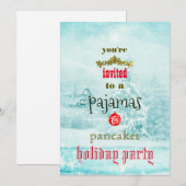 Kerstfeestdag Pajamas en Pancakes Family Party Kaart (Voorkant / Achterkant)