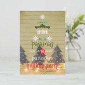 Kerstfeestdag Pajamas en Pancakes Family Party Kaart (Staand voorkant)