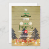 Kerstfeestdag Pajamas en Pancakes Family Party Kaart (Voorkant / Achterkant)