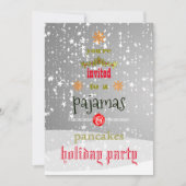 Kerstfeestdag Pajamas en Pancakes Family Party Kaart (Voorkant)