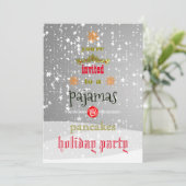 Kerstfeestdag Pajamas en Pancakes Family Party Kaart (Staand voorkant)