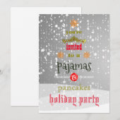 Kerstfeestdag Pajamas en Pancakes Family Party Kaart (Voorkant / Achterkant)
