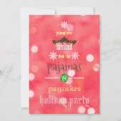 Kerstfeestdag Pajamas en Pancakes Family Party Kaart (Voorkant)