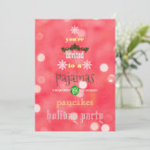 Kerstfeestdag Pajamas en Pancakes Family Party Kaart (Staand voorkant)