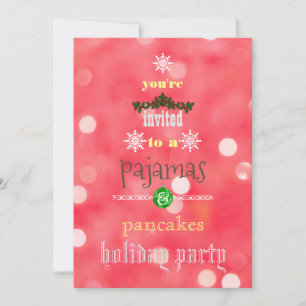 Kerstfeestdag Pajamas en Pancakes Family Party Kaart