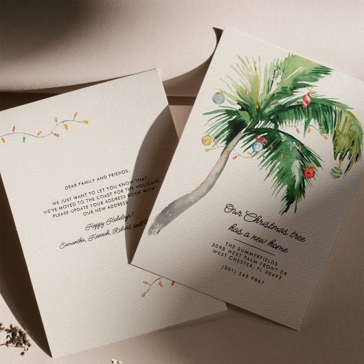 Kerstfeestdag palmboom Kustbeweging Aankondiging