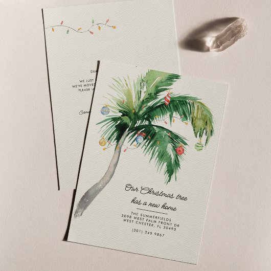 Kerstfeestdag palmboom Kustbeweging Aankondiging