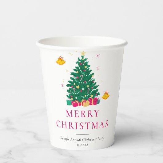 Kerstfeestdag Papieren Bekers (Achterkant)