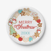 kerstfeestdag papieren bordje (Voorkant)