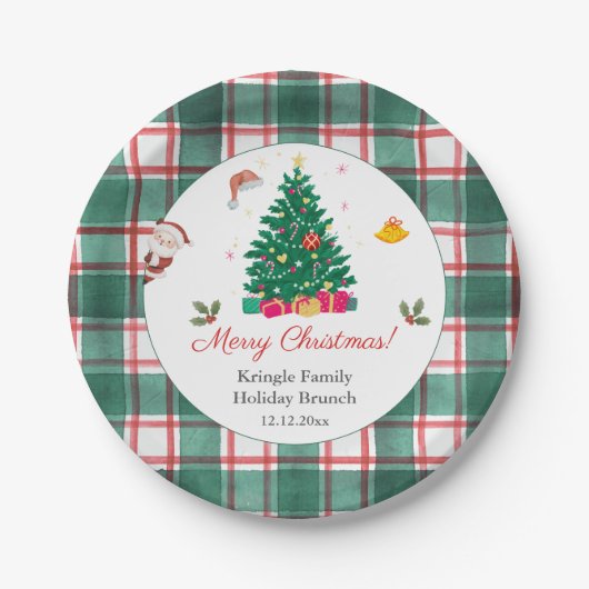 Kerstfeestdag Papieren Bordje (Voorkant)