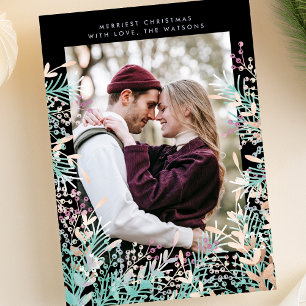 Kerstfeestdag - pastel Berries - fotokaart Feestdagenkaart